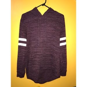 Burgundy/purple striped sleeved sweater